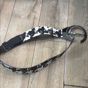 Black and White Camouflage Belt with Adjustable Fit